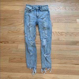 american eagle outfitters skinny ripped jeans